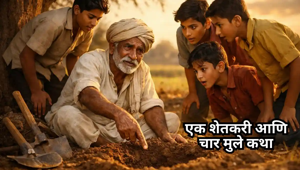 Ek Shetkari Char Mule Story in Marathi: एक शेतकरी आणि चार मुले कथा