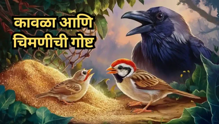 Kavla Chimni chi Goshta Marathi: कावळा आणि चिमणीची गोष्ट